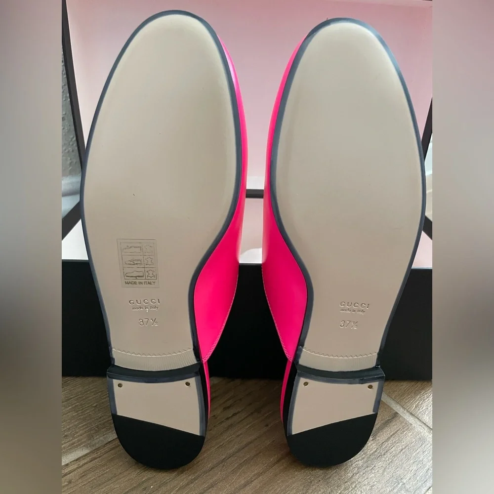 Gucci Hot Pink 37 1/2 Princetown Mules - Picture 4 of 16
